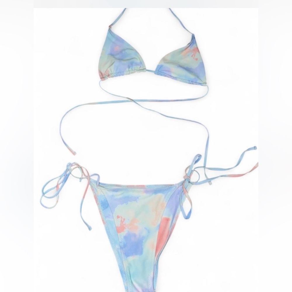 SHEIN Pastel Tie-Dye Bikini Set